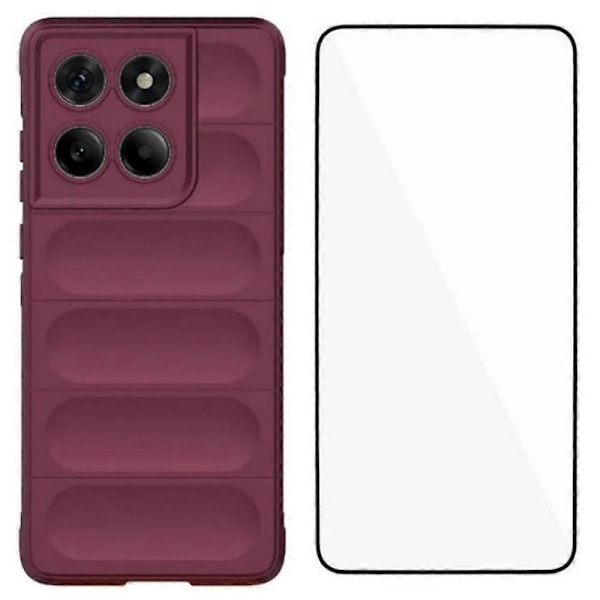 WANLONFENG HD Series TPU-etui med skridsikker overflade og hærdet glas til Motorola Edge 60 Fusion 5G Army Green