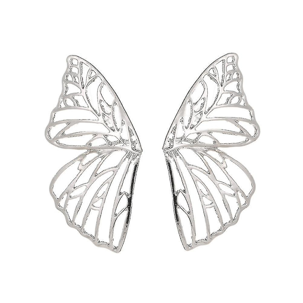 1 par hule vinger formede ørestikker delikate overdrevne øreringe elegante charmerende øresmykker til kvinder damer (sølv) NEHXV Silver