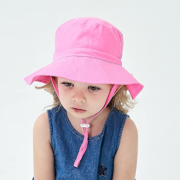 Barnhatt Justerbar Solhatt Andningsbar Strandhatt För Pojkar Flickor_ll Pink 2-4 Years