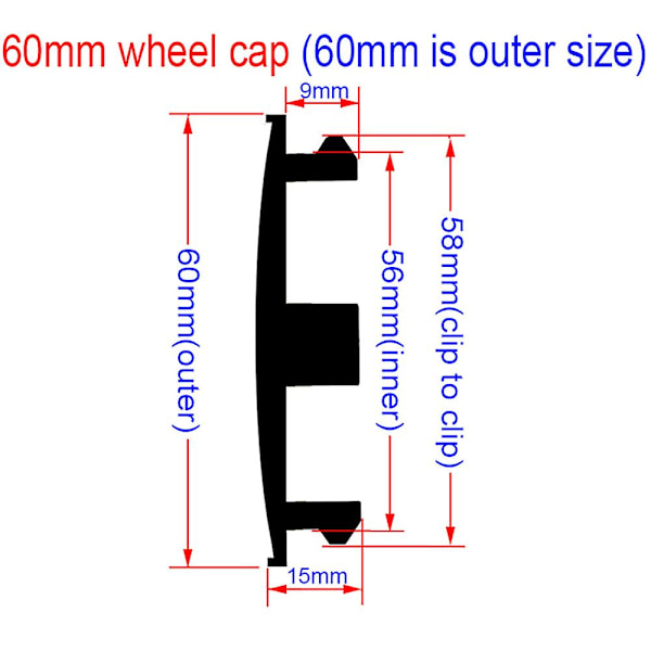 4 kpl 56mm 60mm 65mm 68mm Abt Auton logon pyörän keskiön napahatun vanteen uudelleenvarustetut merkkikilven kannet Auton sisustus Embleemi Tarra Tarvikkeet