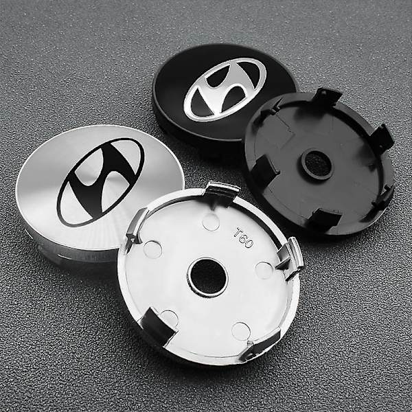 4 stk. Bilhjul Center Hubcaps Emblem Stickers til Hyundai I10 I20 I30 I40 Azera Accent Creta Elantra Fe Getz Tucson Tilbehør