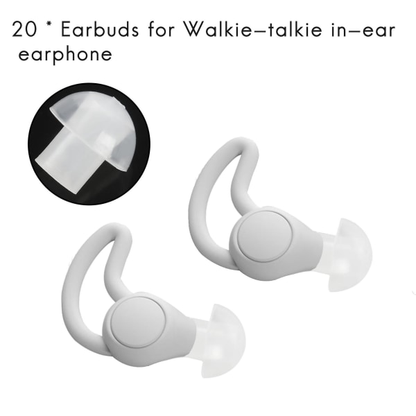 20 st silikon in-ear hörsnäckor svamp öronproppar öronproppar för radio hörlurar headset white