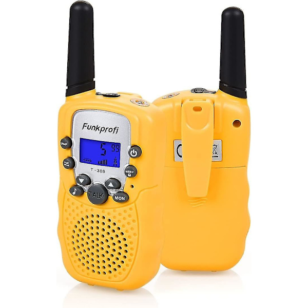 Walkie Talkies til Børn, Funkprofi 388 Radioer til Børn fra 3 År PMR 446 Rækkevidde Op til 3 km 8 Kanaler til Indkøb, Forlystelsesparker, Camping, Shopping