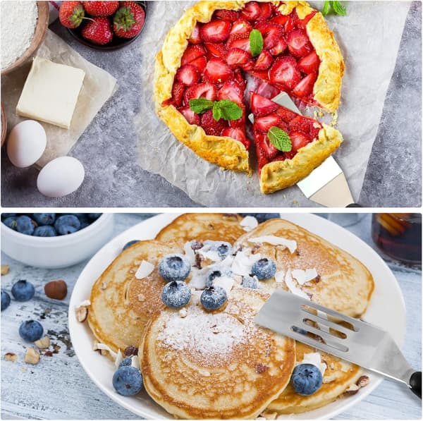 2-pack små metallspatlar för att vända pannkakor