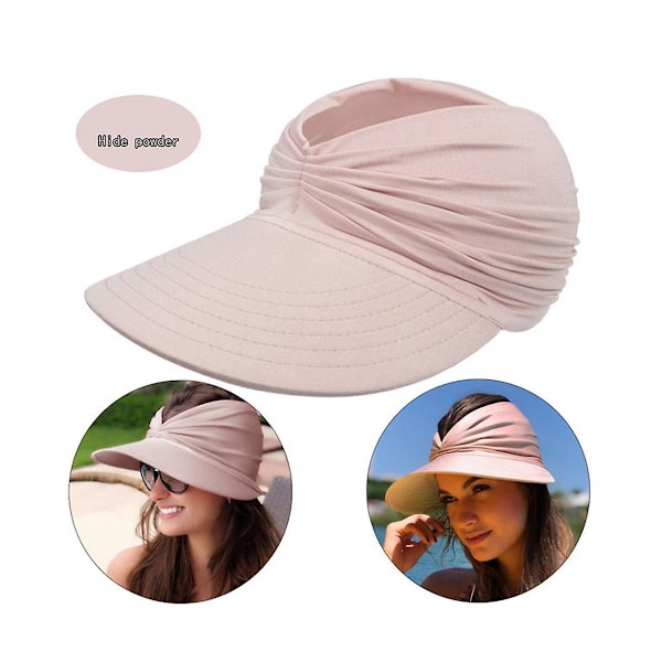 Pink Sommer Strandhat Stor Skygge Solhat til Kvinder Udendørs UV Beskyttelse Top Tom Sport Baseball Cap Pink