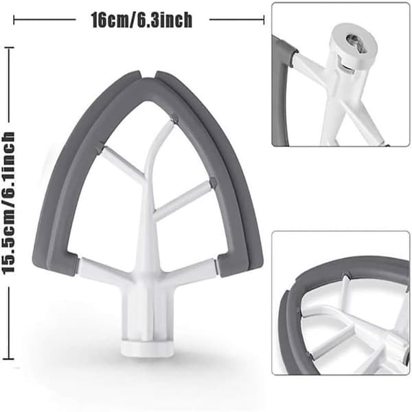 KitchenAid 4,5-5 quart bakeboller med vippehode og silikonkanter med boleskrape