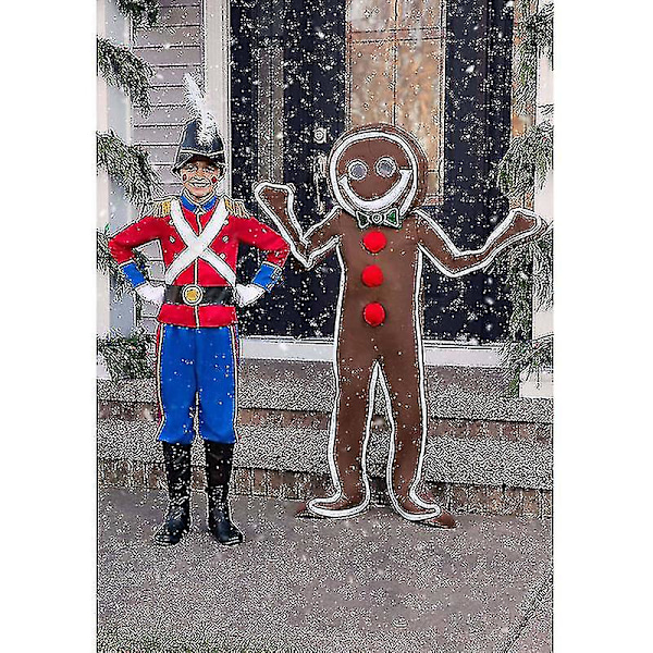 Isad Gingerbread Man-kostym för vuxna, Julpepparkakskostym L