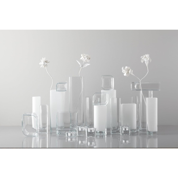 Skåpvas, rektangulär glasvas, höjd 30 cm, bredd 8 cm