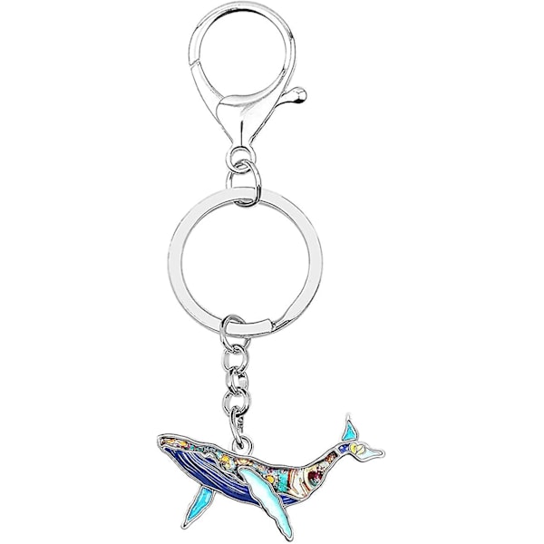 Emalj-legering Söt Val Keychain Ocean Nyckelringar För Kvinnor Flickor Väska Plånbok Charms Nyhet