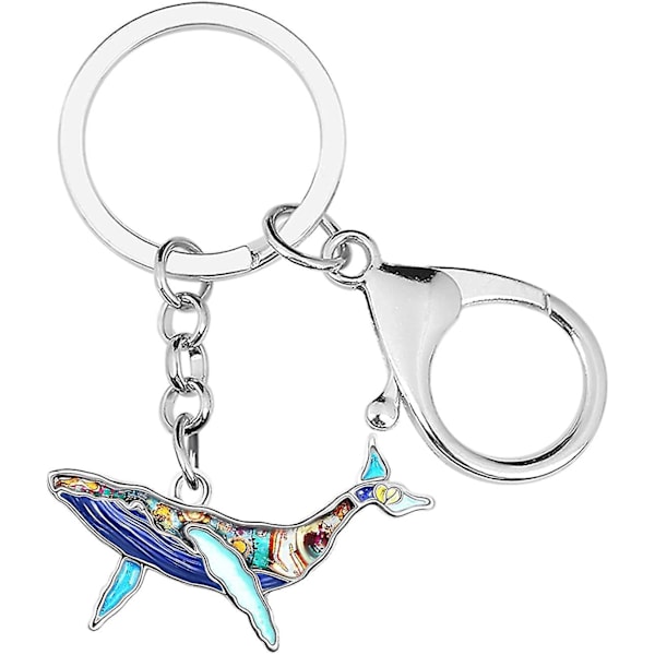 Emalj-legering Söt Val Keychain Ocean Nyckelringar För Kvinnor Flickor Väska Plånbok Charms Nyhet