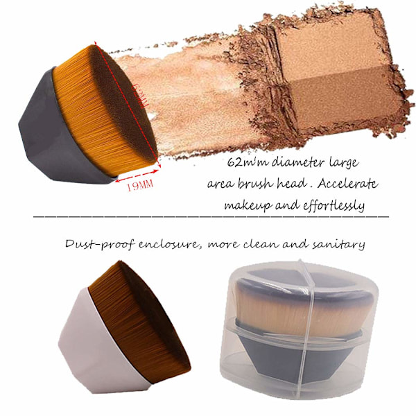 Foundation Brush Sminkebørste Ingen Spor Design Blush Brush for Flytende, Isolasjonsvæske, Concealer Premium med oppbevaringsboks