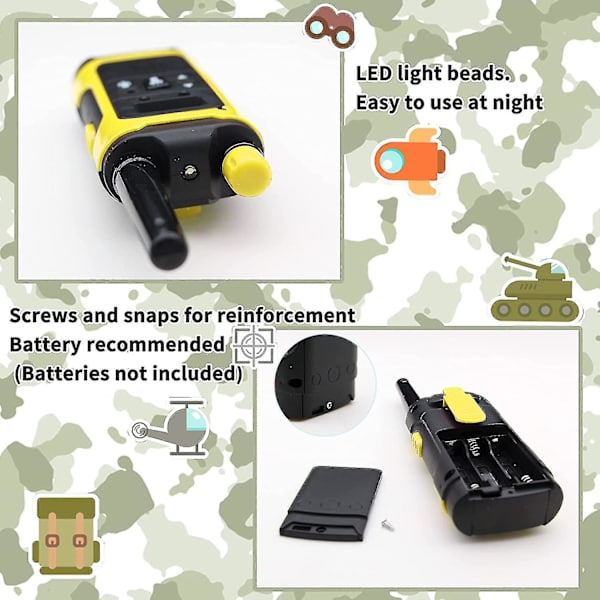 Walkie-talkie -lasten walkie-talkie pojille ja tytöille 3-12 vuotiaille, 3 mailin kantama