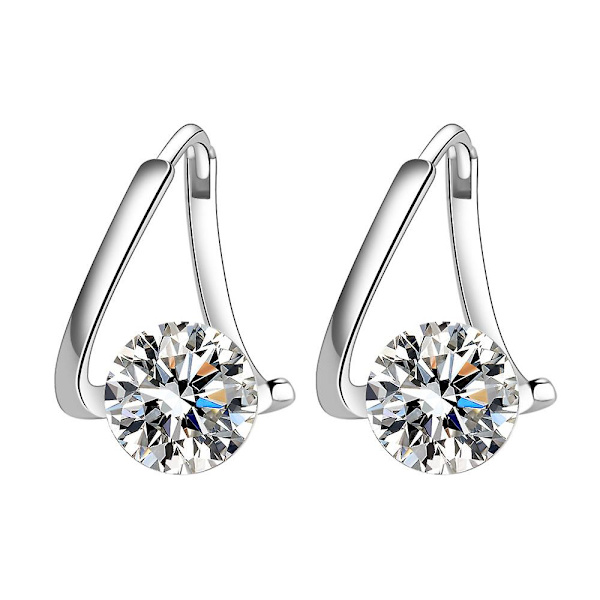 Moderne Rhinestone-besatte øreringe til kvinder - Magnetisk terapi - Smykkegaver Silver