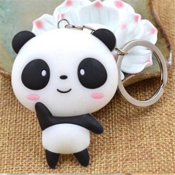 Sød Panda Nøglering Silikon Tegneserie Børn Dukke Legetøj Nøglering Piger Taske Vedhæng Figur Charm Dyr Nøglering Tilbehør Gave