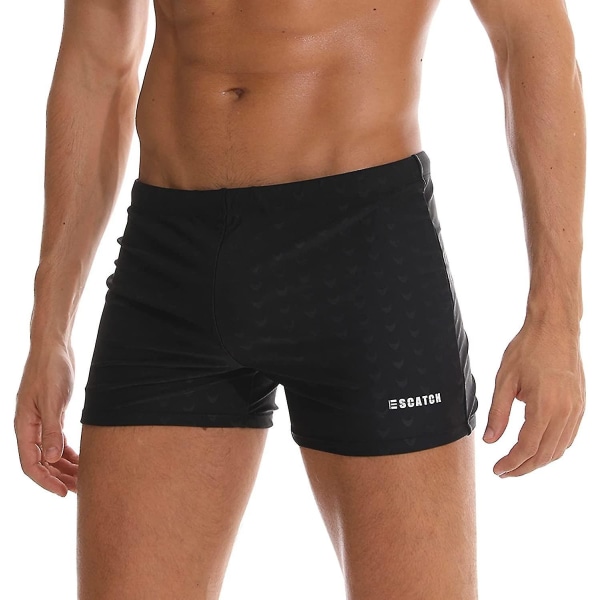 Herre Svømmebukser Shorts Sport Boxer Badetøj Med Aftagelig Indlæg Justerbar Snøre Badetøj Hurtigtørrende Klassiske Badebukser Trykte Strandshorts A-black 1 with Removable Pad M