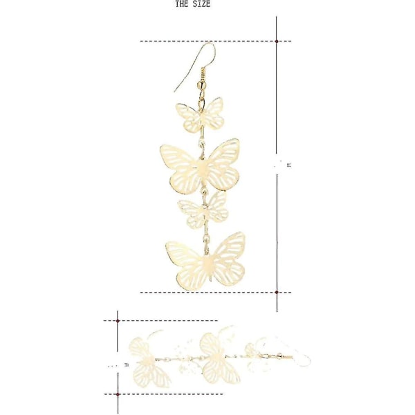 Delikate Filigran Dingle Flying Butterfly Hook øredobber - tilgjengelig i sølv og gull toner
