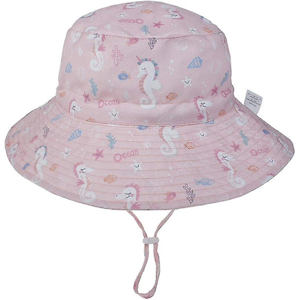 Barnhatt Justerbar Solhatt Andningsbar Strandhatt För Pojkar Flickor_ll Hippocampus 2-6 Years
