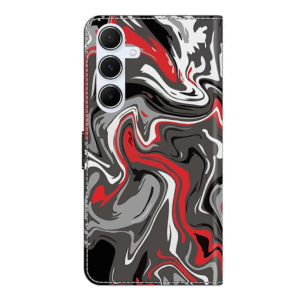 Plånboksfodral för Samsung Galaxy A56 5G med mönstertryck, stativ och flip-skydd i läder - Rock Texture Butterfly Cobalt Tower