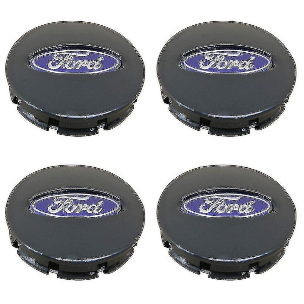 4 stk. 65 mm sorte centerhjulnavkapsler emblemdæksel passer til Ford Bb53-1a096-ra -(ws)