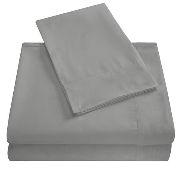 Queensize Sengesæt - 4-delt Queensize Sengesæt, Blødt og Åndbart Mikrofiber, Inkluderer 1 Lagner med Elastik, 1 Fladt Lagen og 2 Pudebetræk (Grå)