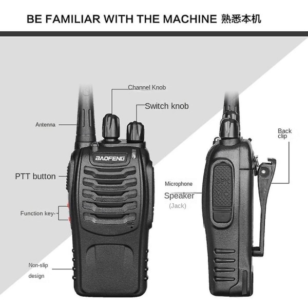 BF-888S håndholdt walkie-talkie for sivil bruk utendørs