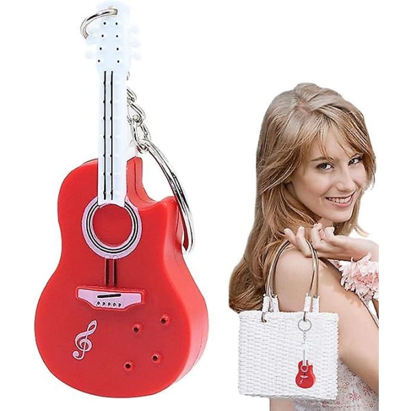 Viuluavaimenperä musiikki, miniviulu avaimenperä viulu sello lahjat led-valolla, viulu avaimenperä soitettava musiikin kanssa miehille lahja naisille Red 1pcs