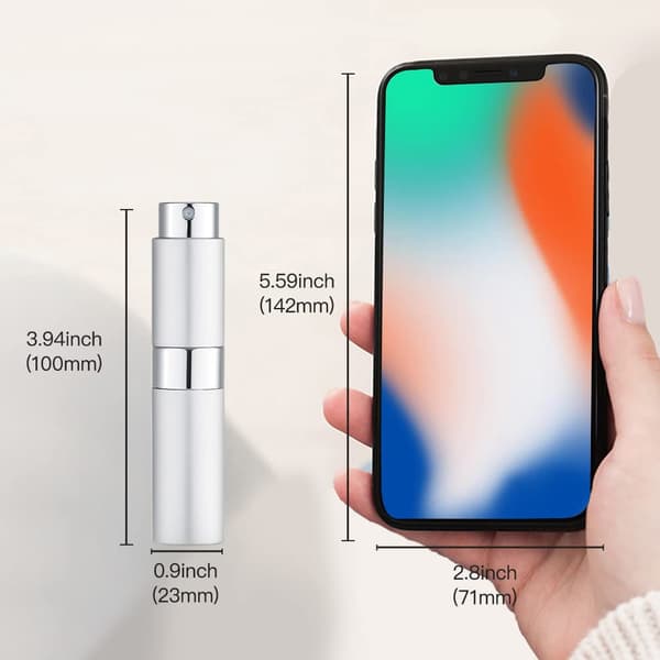 8ML Atomizer Parfym Sprayflaska för Resor (3-pack), Tom Köln Dispenser, Portabel Spruta (Silver)