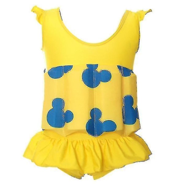 Flytande flytkraft badkläder En del flyt kostym badkläder för barn Yellow XL