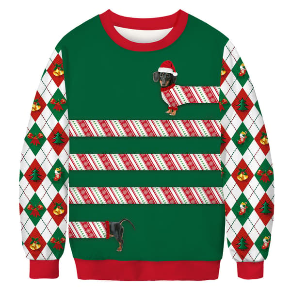 Klassisk julemønster genser med rund hals - Festlig feriegenser.05-XL