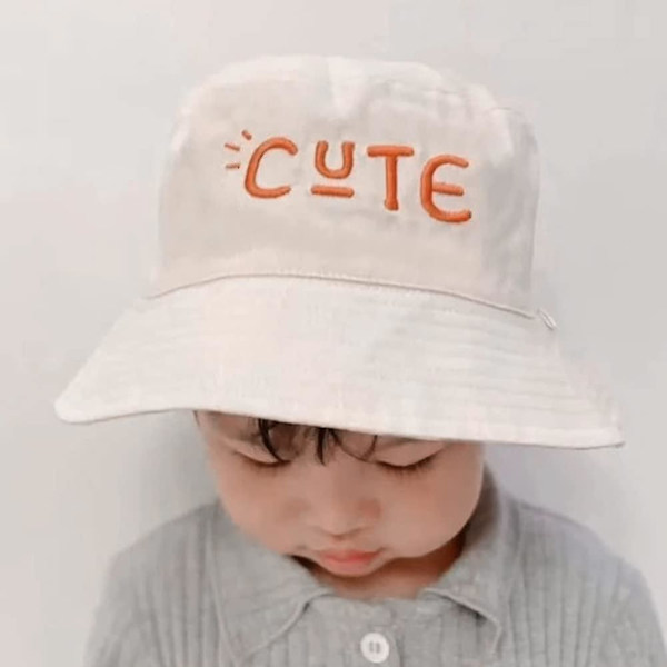 Barnhatt Justerbar Solhatt Andningsbar Strandhatt För Pojkar Flickor_ll Cute Beige Graffiti letters 2-6 Years
