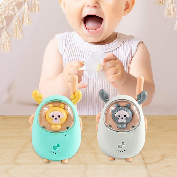 2x Walkie Talkie för Barn Bärbar Lätt att Använda Tvåvägs för Vandring Födelsedagspresenter 4-6 År Gamla Deer 7cmx5cmx12cm