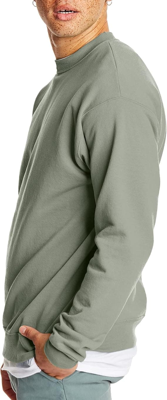 Fleece Pullover Crew Neck Sweatshirt til mænd, 1 eller 2-pak