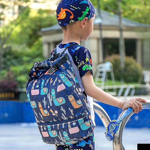 Barn Simning Ryggsäck Vattentät Simning Ryggsäck För Män Kvinnor Pojkar Flickor Navy Blue Large