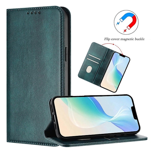 Plånboksfodral för Samsung Galaxy A35 5G Retro Textur RFID-blockerande Läder Telefonskal - Mörkgrön Wine Red