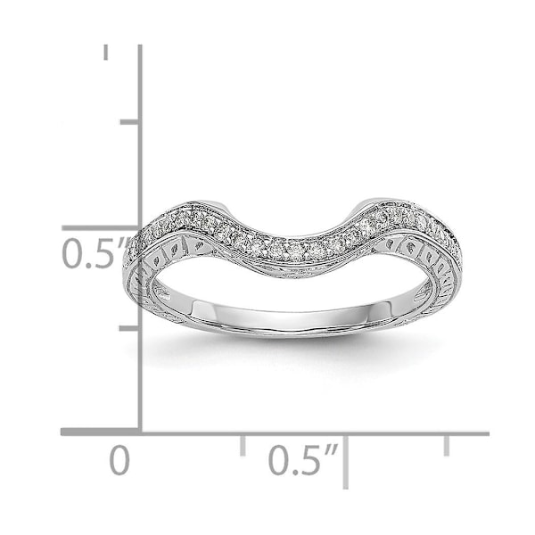 14k vitguldsring med 1/8 karat diamanter, storlek 7,00