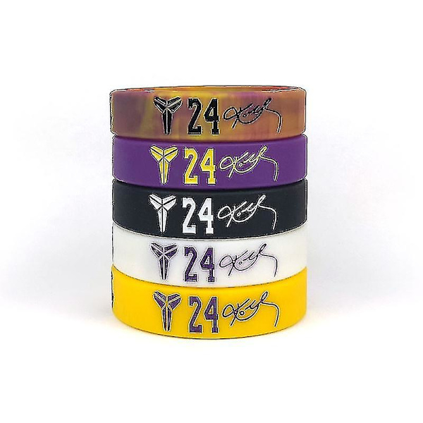 Silikonarmband Kobe Lakers Nr 24 Armbandskollektion Sportarmband Nba Basketstjärna Souvenir 5-pack