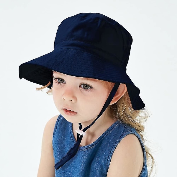 Barnebøttehatt Justerbar Solhatt Pustende Strandhatt For Gutter Jenter_ll Blue 2-4 Years