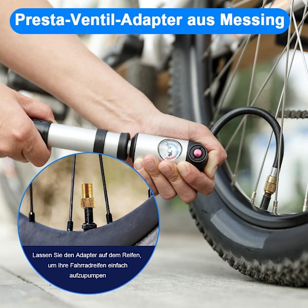 Ventiladapter Däckventil Cykelkit Presta Ventil Tillbehör användbart prak