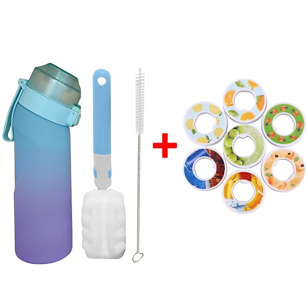Smaksatt vattenflaska med 7 smakpods Air Water Up flaska Frostad svart 650 ml Air Starter Up Set Vattenkopp för camping Sport N China