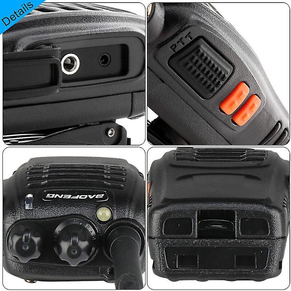 Bf-88e 1500mah Ultra-pitkä Käyttöaika Walkie-talkie EU-standardi Musta 2 kpl