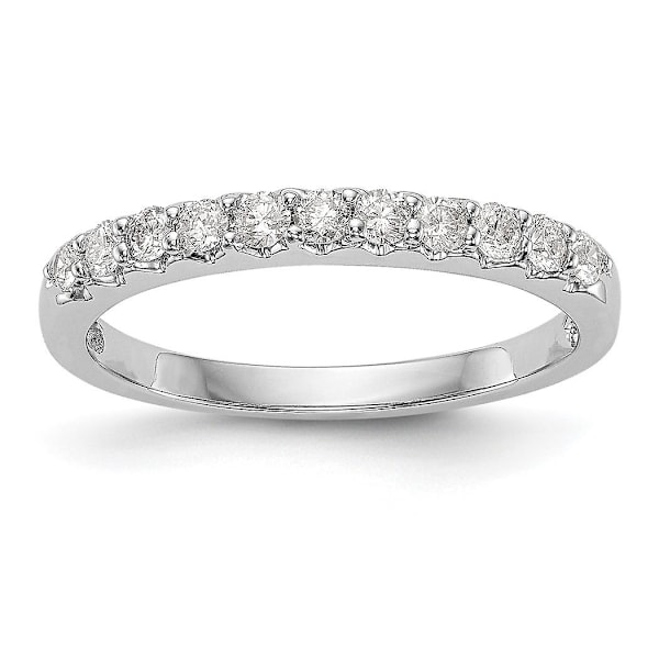 14k White Gold 11 stone 1/3 Carat Diamond Band Size 7.00 Jewelry for Women - 2.2 Grams .33 dwt