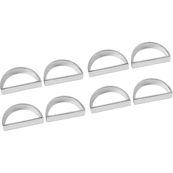 8 st Servettringar Eleganta Silver Servettspännen Halvcirkelformade Servetthållarringar För Matbord Bröllop Familjesammankomst Bankett