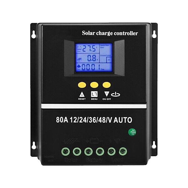 60A 80A 100A Solcelleoplader Controller Panel Regulator 12V/24V/36V/48V Automatisk