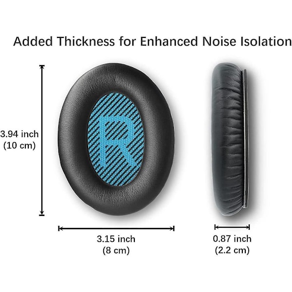 Erekksjonsputer for Bose Quietcomfort Qc2 Qc15 Qc25 Qc35 Soundlink Around-ear Ae2 Ae2i Ae2w Hodetelefoner Grey Blue