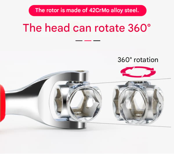 52-i-1 Multifunktions topnøgle - Magnetisk universal roterende multi-hoved 360° universalnøglesæt