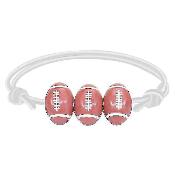 Suosittu koripallo, pesäpallo, rannekoru, vaha, punottu tennis, rugby rannekoru, 8 väriä White line Football
