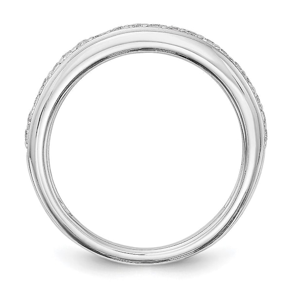 14k valkokulta 1/3 karaatin timanttihääyhtye Koko 7.00 Korut naisille - 2.7 grammaa .30 dwt