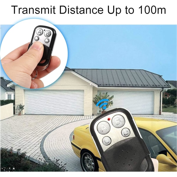 Universalfjärrkontroll [2 stycken], 433 MHz universell dörrfjärrkontroll för automatiska garageportar