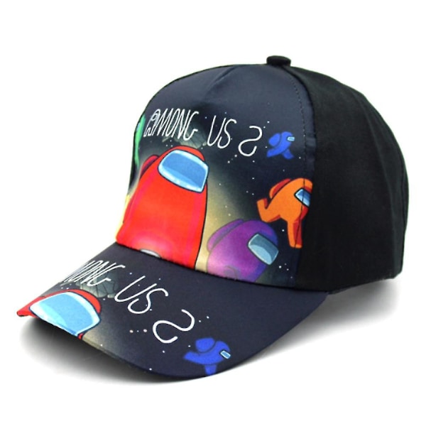 Among Us Cartoon Print Barnhattar för Barn Hippie Justerbar Casual Solskyddsmössa Trucker Cap för Pojkar Flickor C Pattern