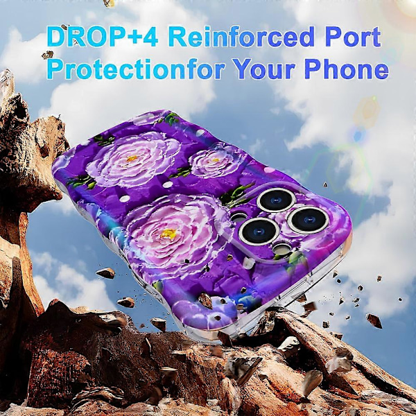 Magnetiskt skal för iPhone 15 Pro Vågkant Glitter TPU Telefon Baksida - GWL10222 GWL10222